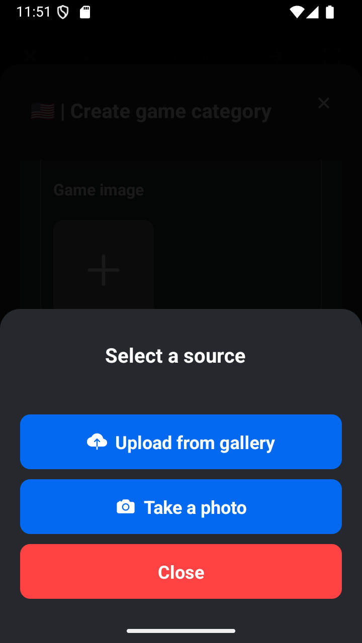 The game image source menu.